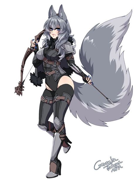 wolf ears tail|character with wolf ears down.